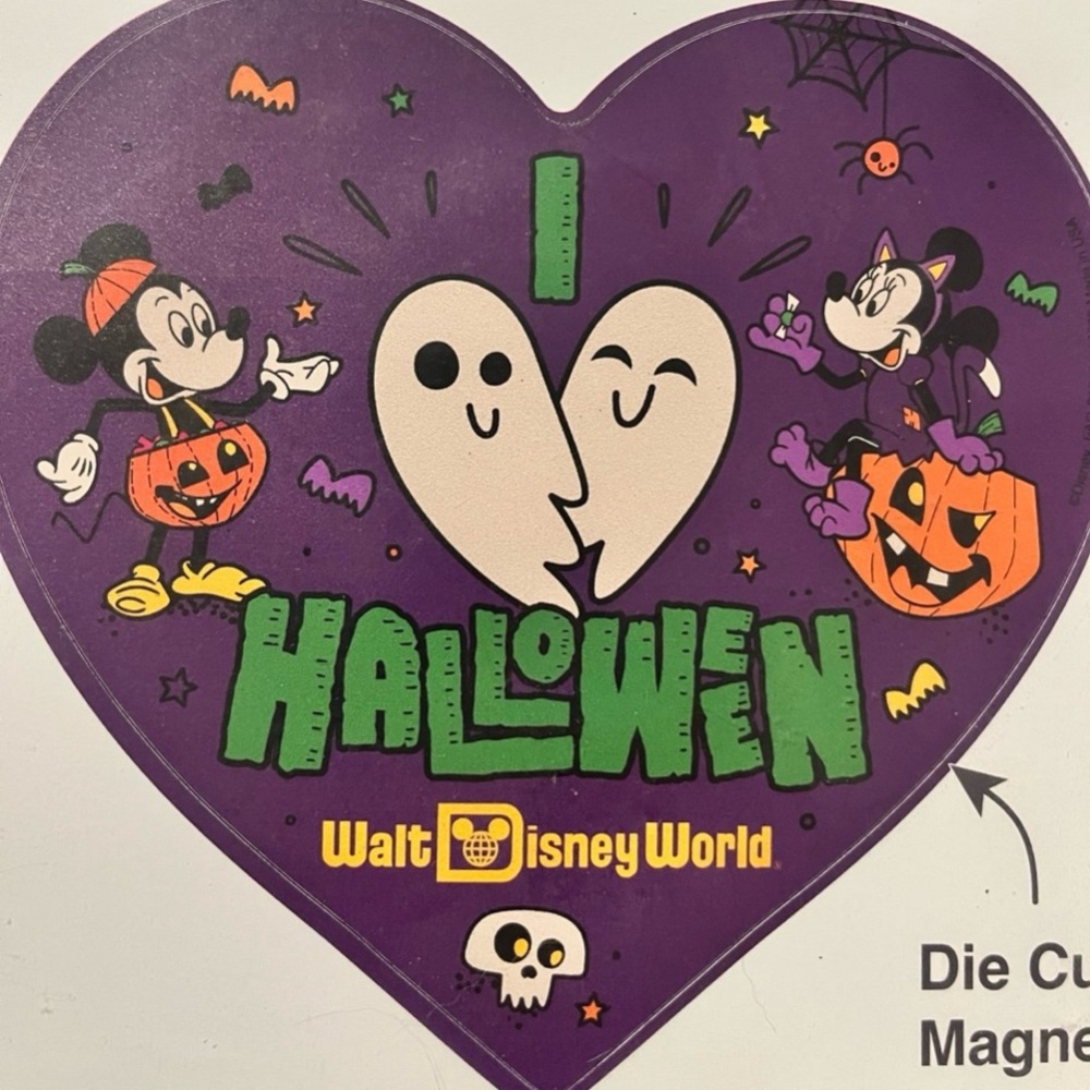 Disney Parks Halloween Mickey & Minnie “I Love Halloween” Heart Magnet